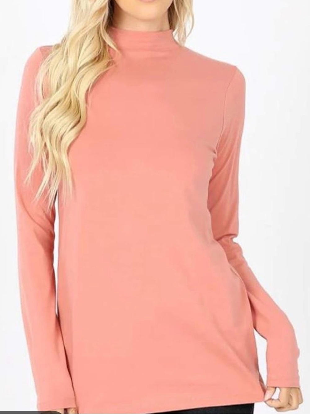 J. Jill Dusty Rose Mock Neck Long Sleeve Top